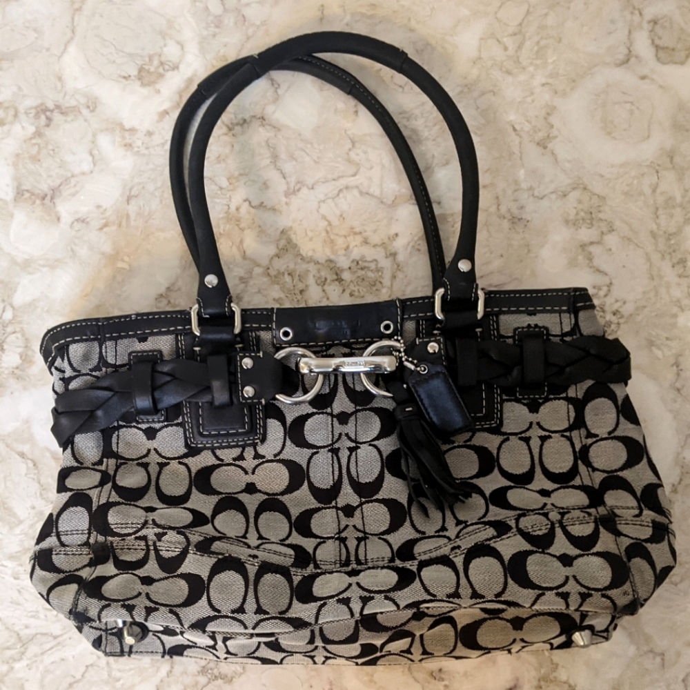Lovely Coach Purse - fabric and leather